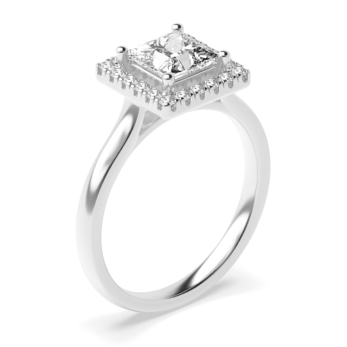 Princess Plain Shoulder Engagement Rings