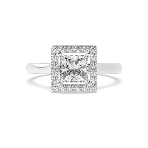 Princess Plain Shoulder Engagement Rings