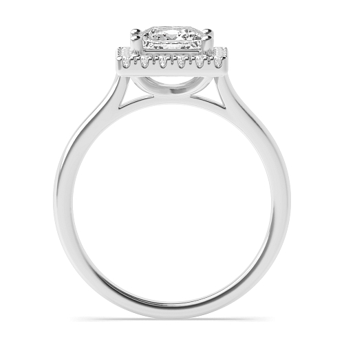 Princess Plain Shoulder Engagement Rings
