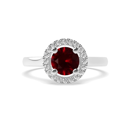 Plain Shoulder Ruby Engagement Rings