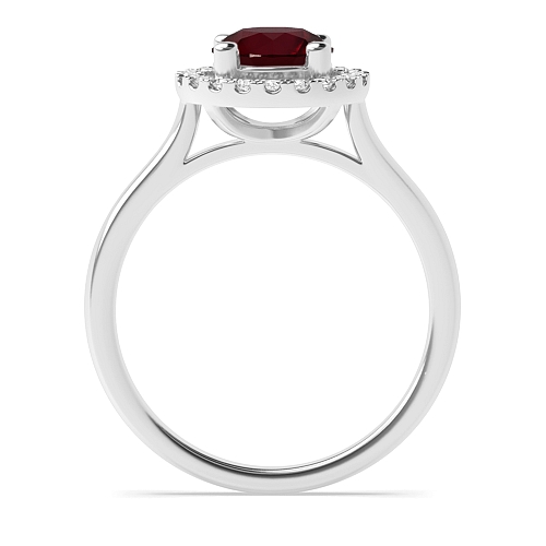 Plain Shoulder Ruby Engagement Rings