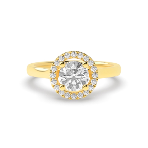 4 Prong Yellow Gold Plain Shoulder Side Stone Engagement Rings