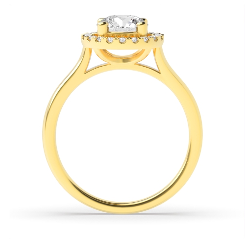 4 Prong Yellow Gold Plain Shoulder Side Stone Engagement Rings