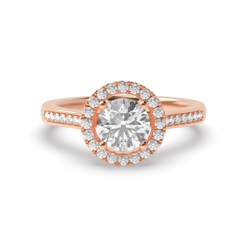 4 Prong Rose Gold Halo Engagement Ring