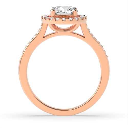 4 Prong Rose Gold Halo Engagement Ring