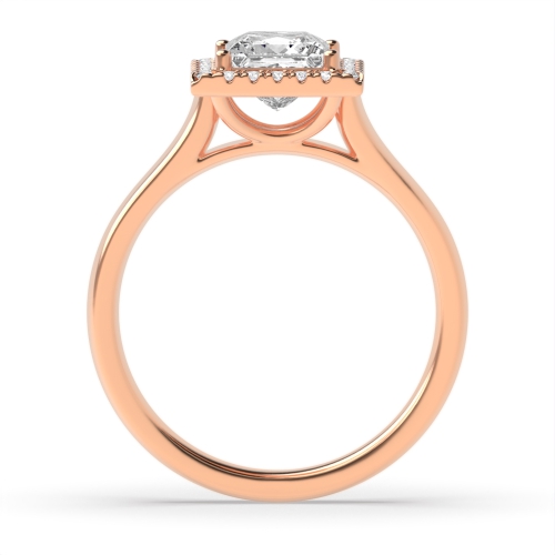 4 Prong Princess Rose Gold Plain shoulder Engagement Rings