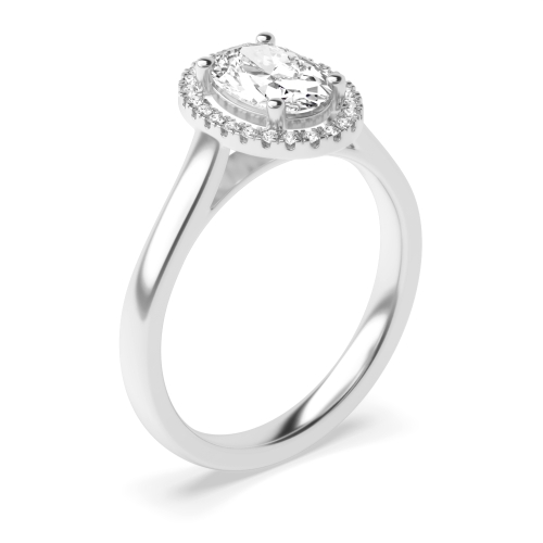 Oval Halo Moissanite Engagement Rings Uk White Gold / Platinum