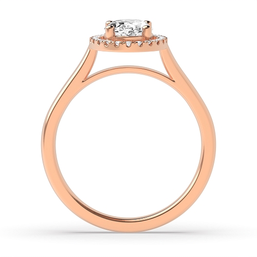 4 Prong Oval Rose Gold Plain shoulder Engagement Rings