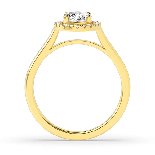 4 Prong Oval Yellow Gold Plain shoulder Engagement Rings
