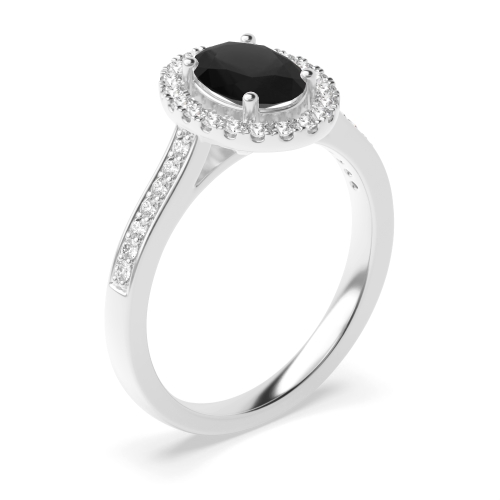 Buy Prong Setting Oval Diamond Halo Engagement Ring - Abelini