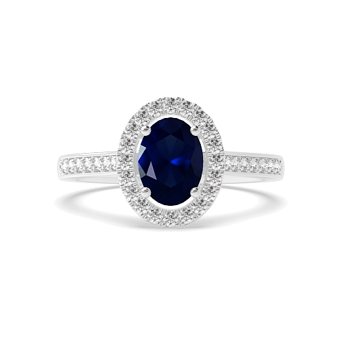 accented low set Blue Sapphire Engagement Rings