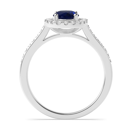 accented low set Blue Sapphire Engagement Rings