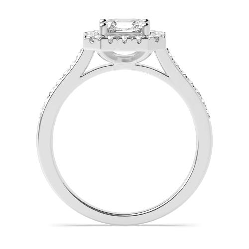 Asscher accented low set Engagement Rings