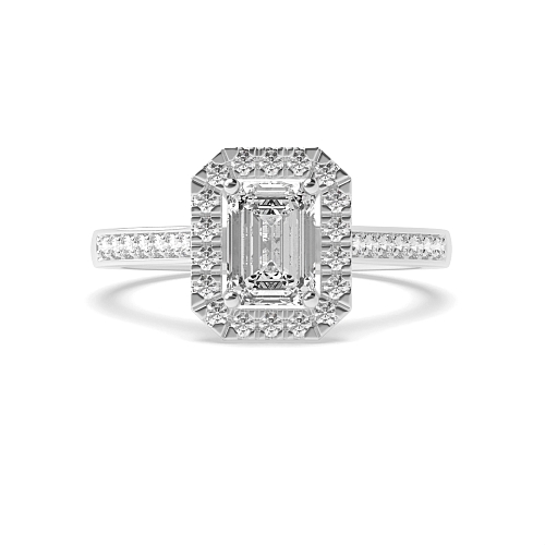 Emerald accented low set Engagement Rings