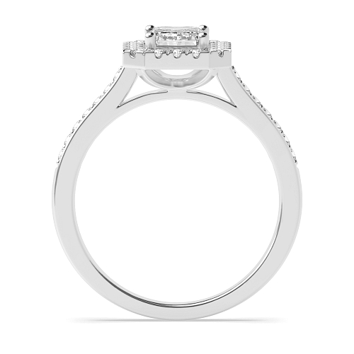 Emerald accented low set Engagement Rings