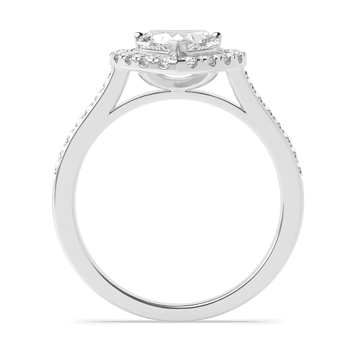 Prong Heart accented low set Engagement Rings