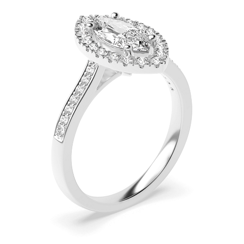 Marquise accented low set Engagement Rings