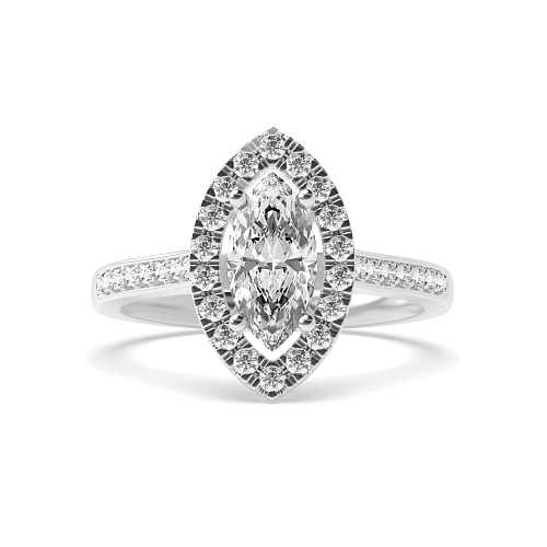 Marquise accented low set Engagement Rings