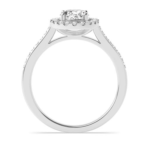 4 Prong accented low set Halo Engagement Rings