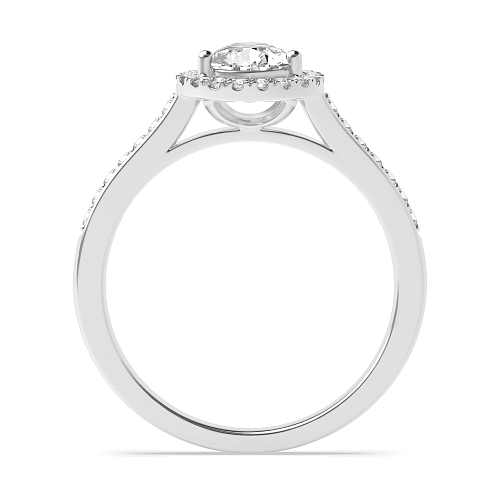 Prong Pear accented low set Engagement Rings