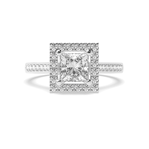 Princess accented low set Engagement Rings