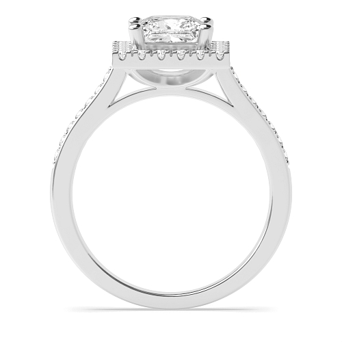 Princess accented low set Engagement Rings