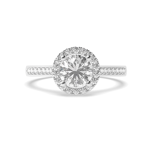 Round accented low set Engagement Rings
