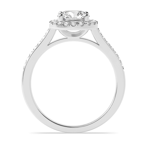 Round accented low set Engagement Rings