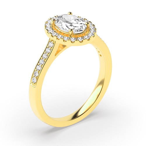 4 Prong Yellow Gold accented low set Side Stone Engagement Rings