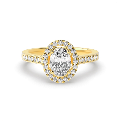 4 Prong Yellow Gold accented low set Side Stone Engagement Rings