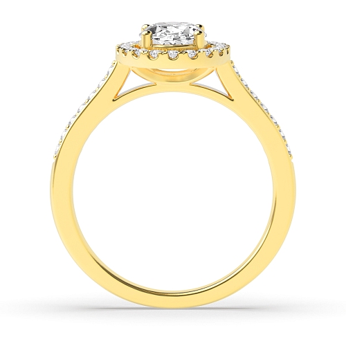 4 Prong Yellow Gold accented low set Side Stone Engagement Rings