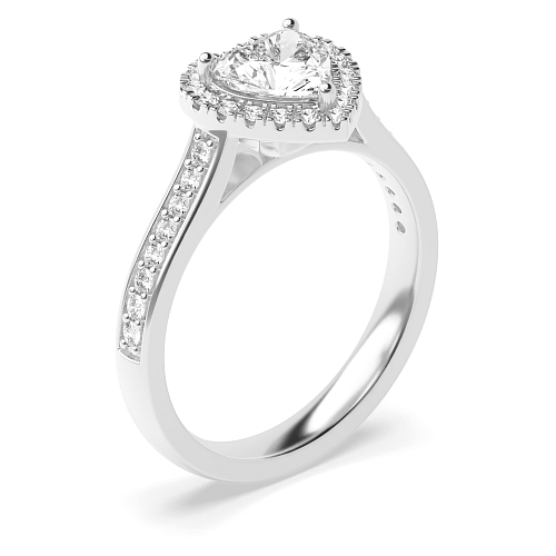 Prong Heart Shoulder set Engagement Rings