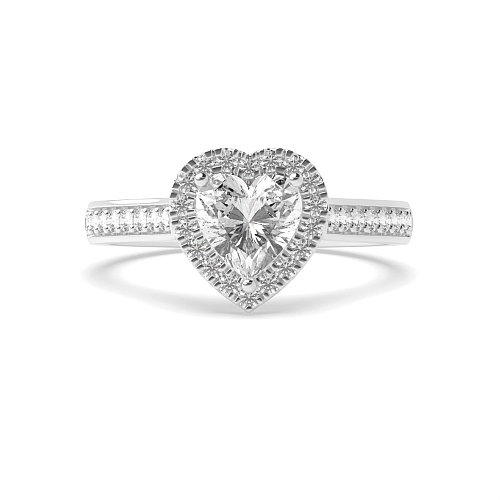 Prong Heart Shoulder set Engagement Rings