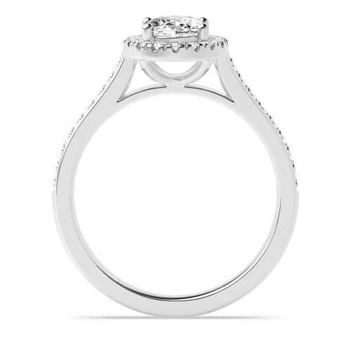 Oval Shoulder set Side Stone Engagement Rings