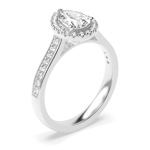 Prong Pear Shoulder set Engagement Rings