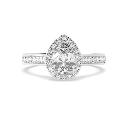 Prong Pear Shoulder set Engagement Rings