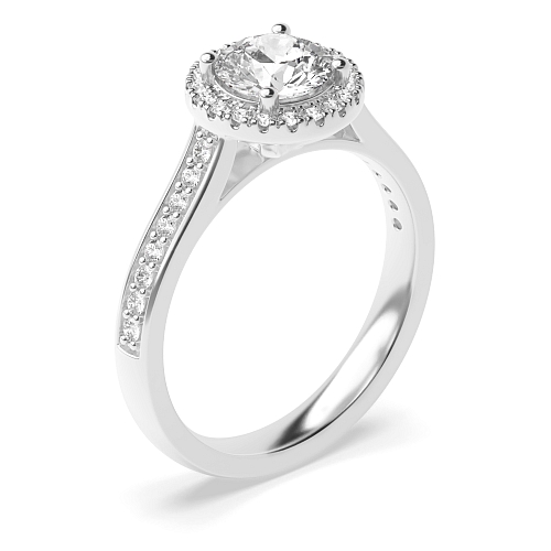 Round Shoulder set Engagement Rings