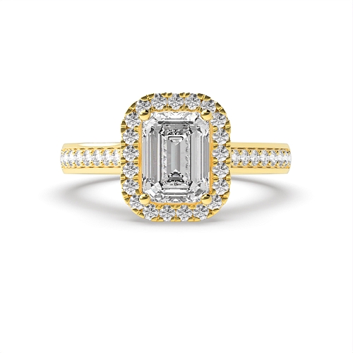 Yellow Gold Shoulder set Side Stone Engagement Rings