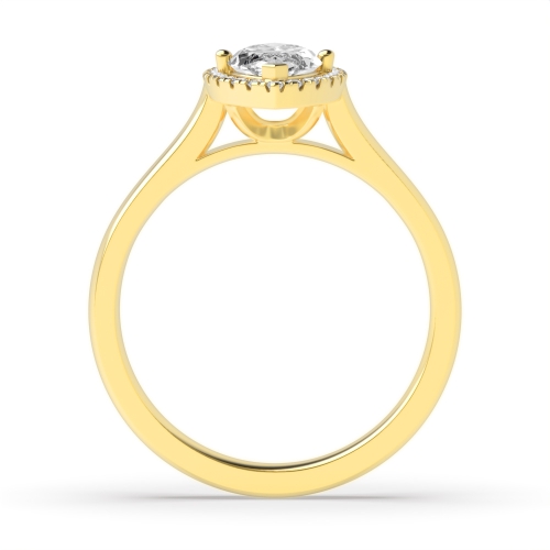 4 Prong Marquise Yellow Gold Plain shoulder Engagement Rings