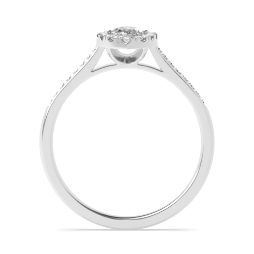 4 Prong Marquise Shoulder Set Halo Engagement Ring