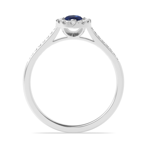 Marquise Shoulder set Blue Sapphire Engagement Rings