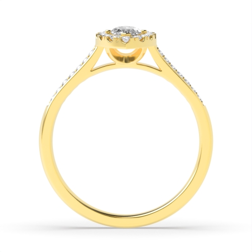 Marquise Yellow Gold Shoulder set Engagement Rings