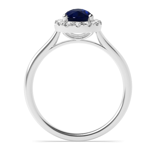 Prong Pear Plain shoulder Blue Sapphire Engagement Rings