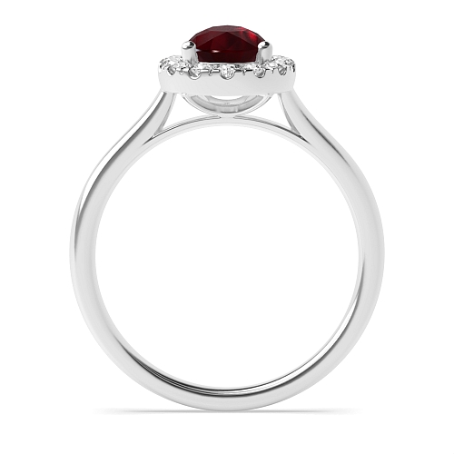 Prong Pear Plain shoulder Ruby Engagement Rings