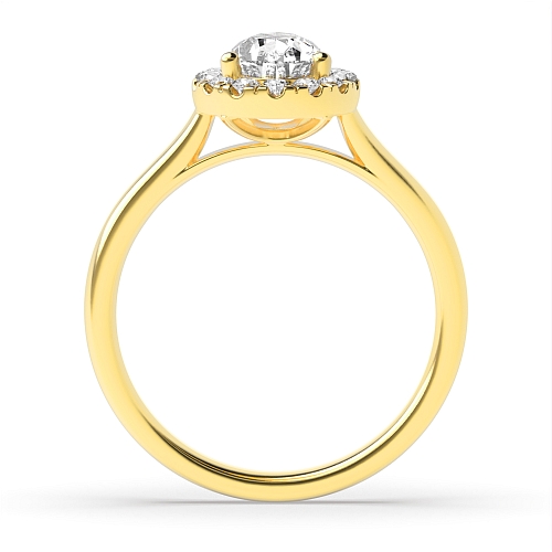 Prong Pear Yellow Gold Plain shoulder Engagement Rings