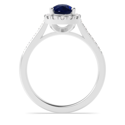 Prong Pear Shoulder set Blue Sapphire Engagement Rings