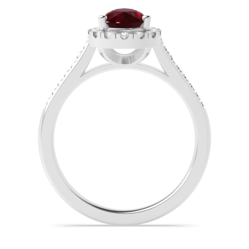 Prong Pear Shoulder set Ruby Engagement Rings