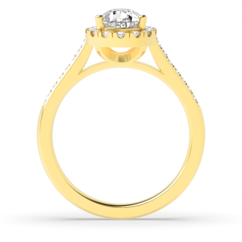 Prong Pear Yellow Gold Shoulder set Engagement Rings