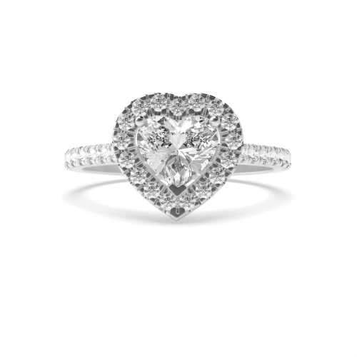 Prong Heart Classic Halo Engagement Ring