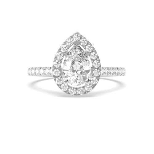 Prong Pear Classic Halo Engagement Ring